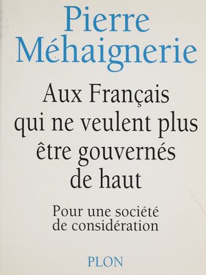 cover image of Aux Français qui ne veulent plus être gouvernés de haut